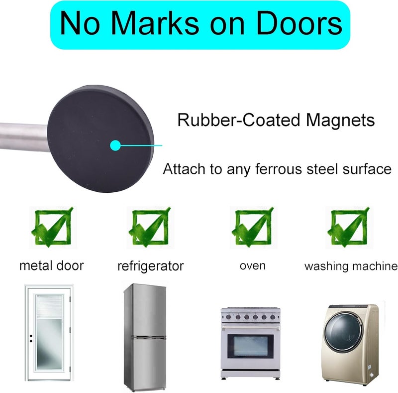 YYST Type B 16"-28" Magnetic Curtain Rods for Metal Doors Magnetic Rod Extends for Iron and Steel Place, Magnetic Cafe Curtain Rod- W Magnets (Black-1) - Image 4